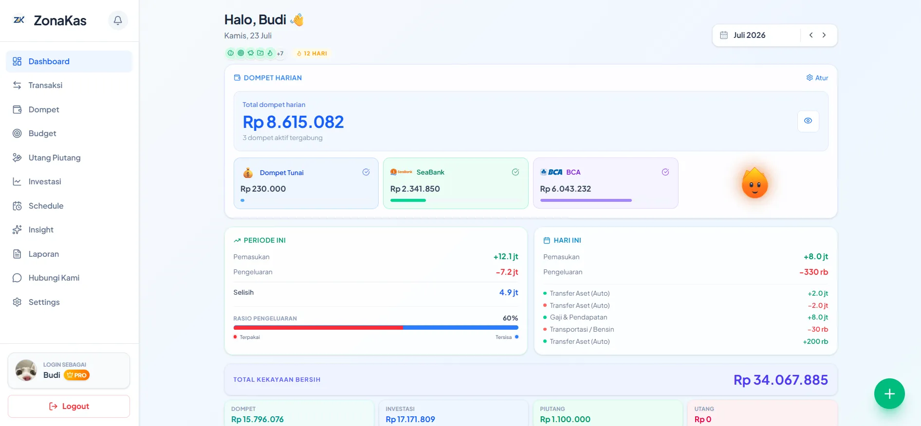 Zonakas Desktop Dashboard